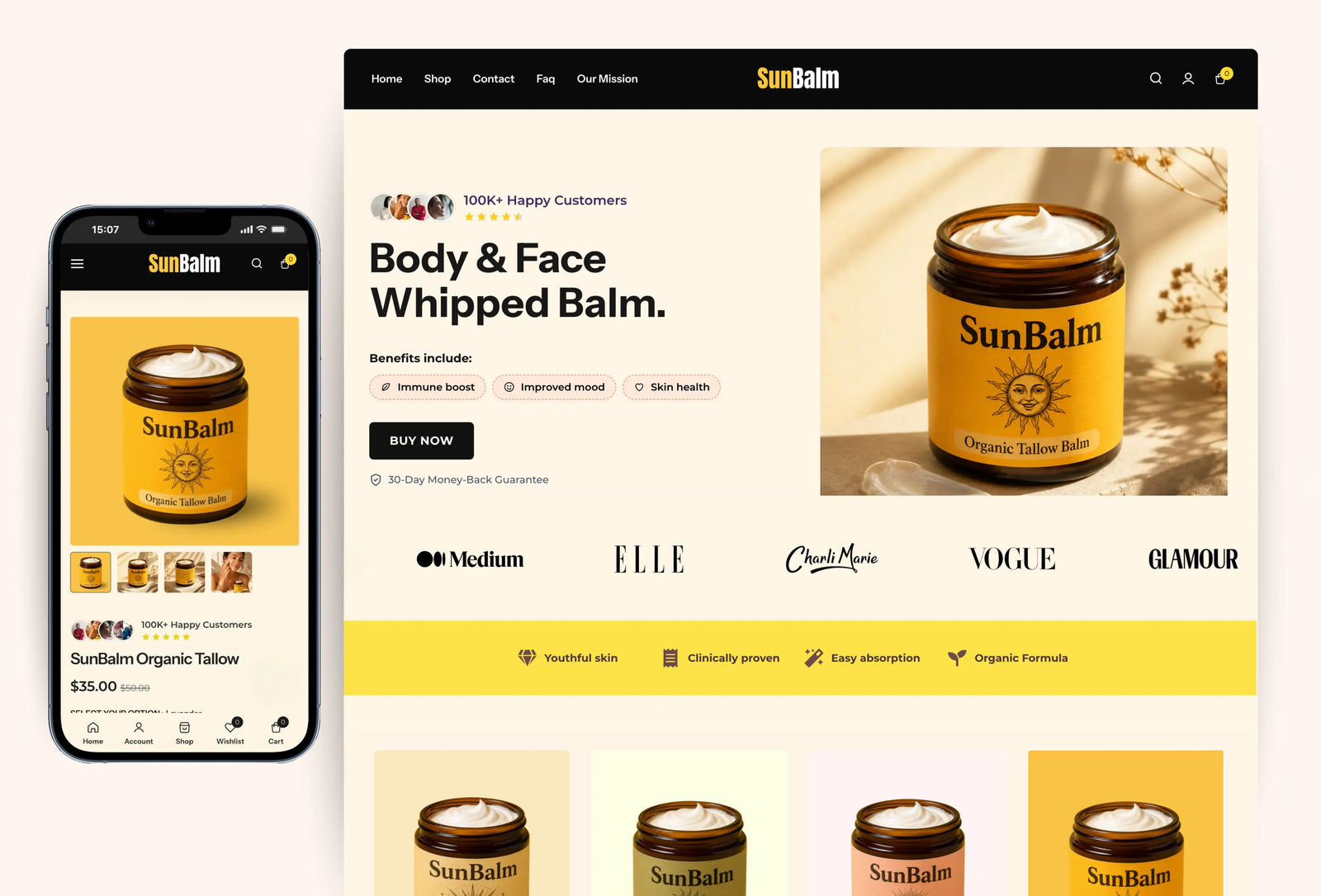 SunBalm full-page preview