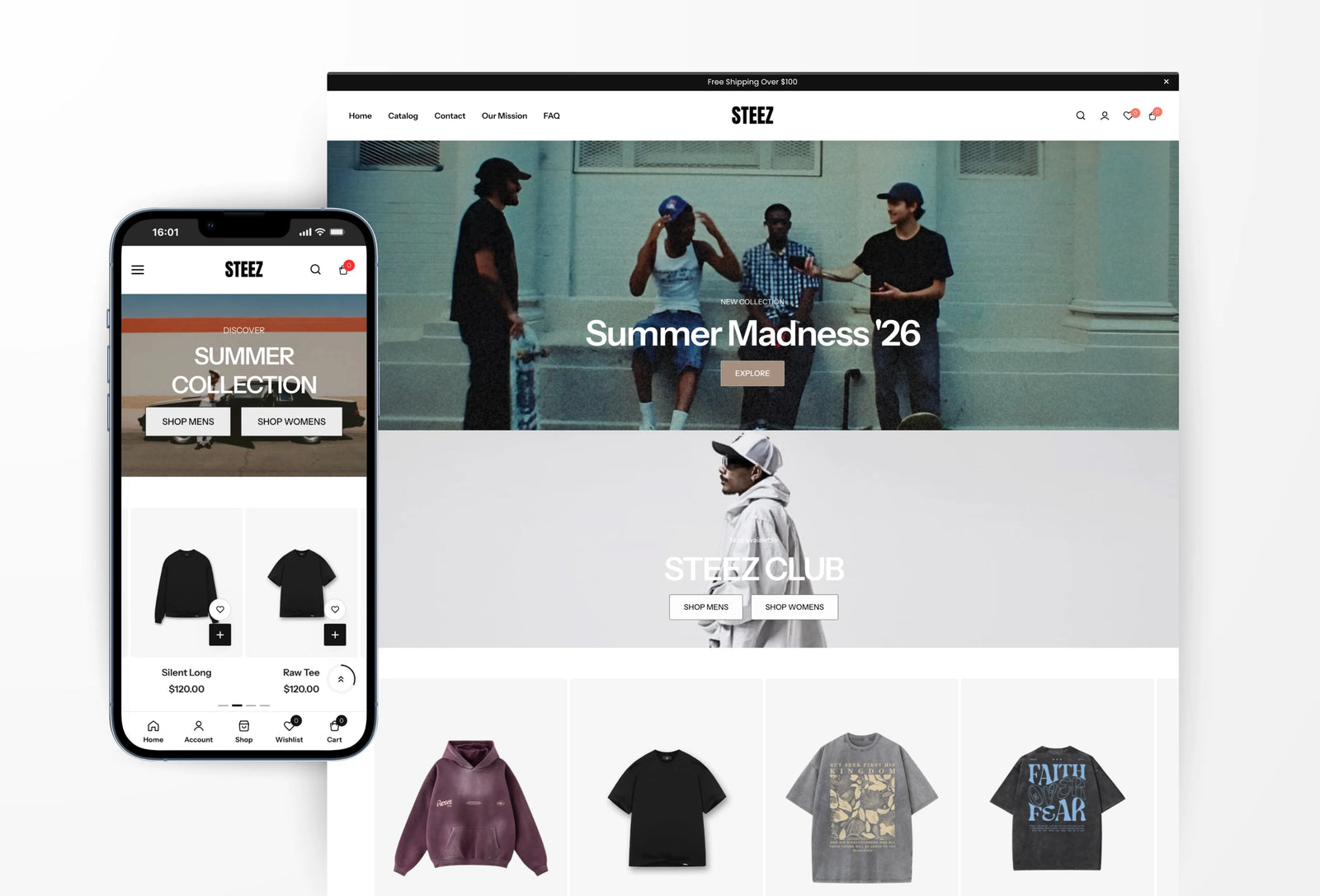 Steez Streetwear full-page preview